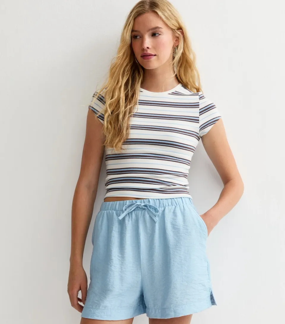 Women's Dark Brown Woven Drawstring Shorts
