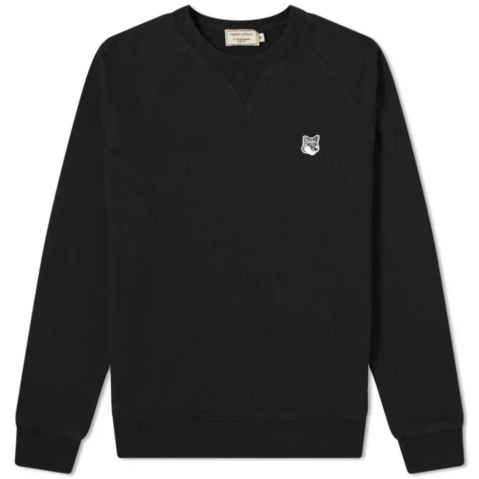 Maison Kitsuné Grey Fox Head Patch Classic Crew Sweat