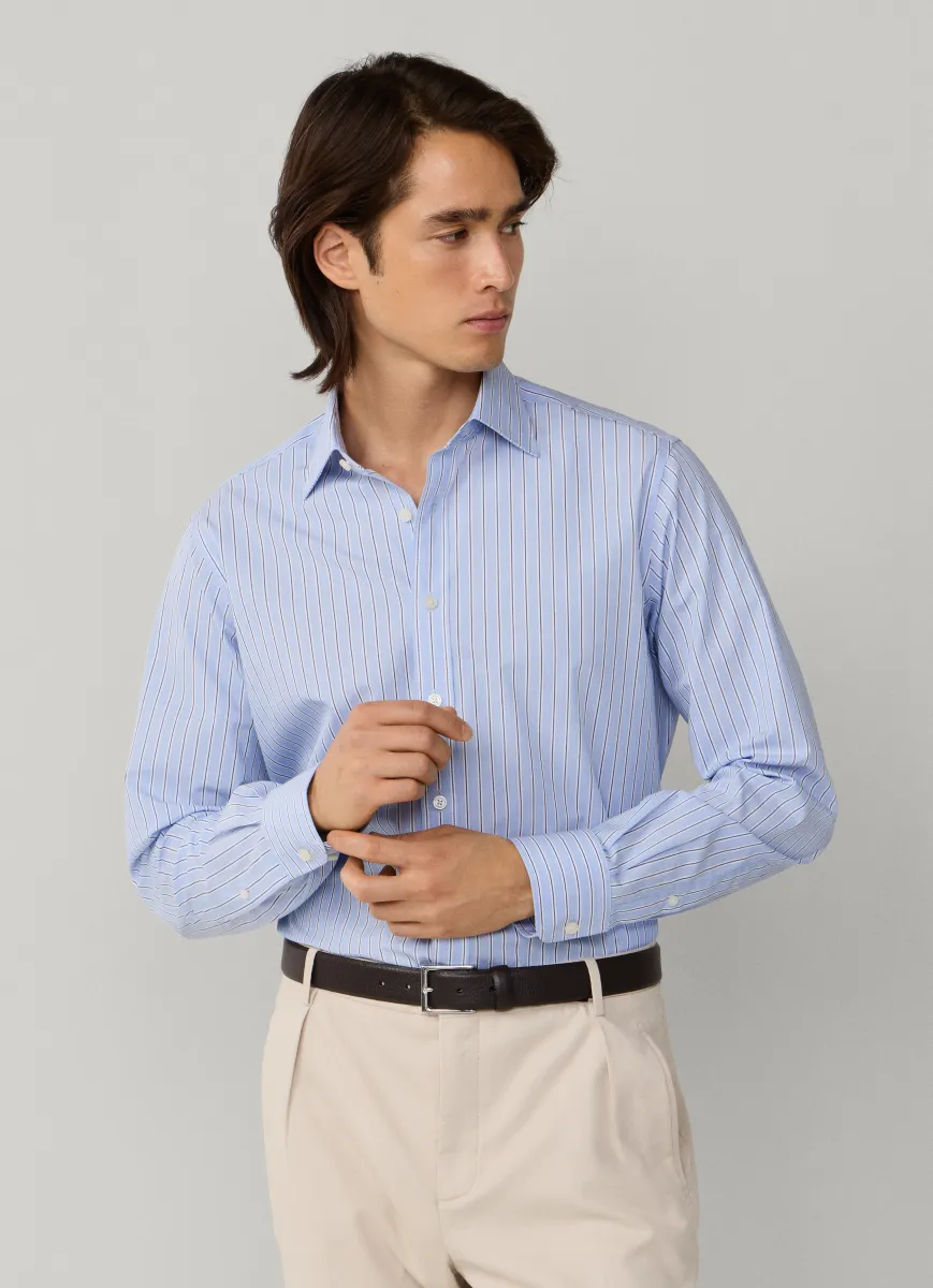 Classic Fit End-On-End Butcher Stripe Shirt