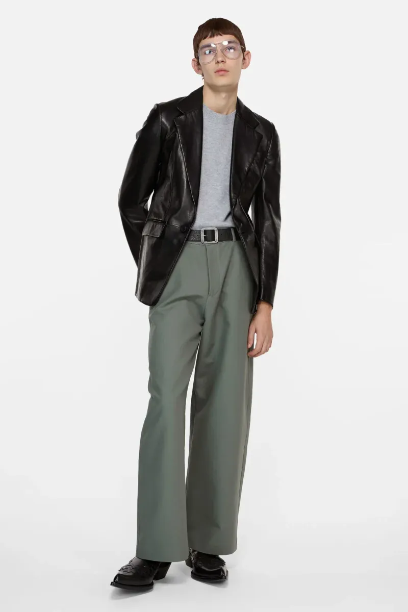 Leather suit jacket