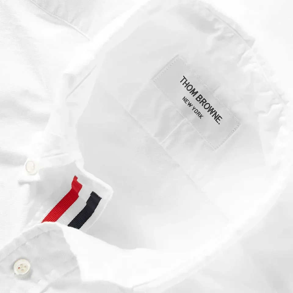 Short Sleeve Classic Grosgrain Placket Oxford Shirt