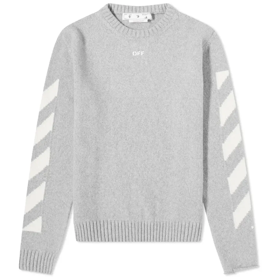 Diagonal Arrow Crew Neck Knit