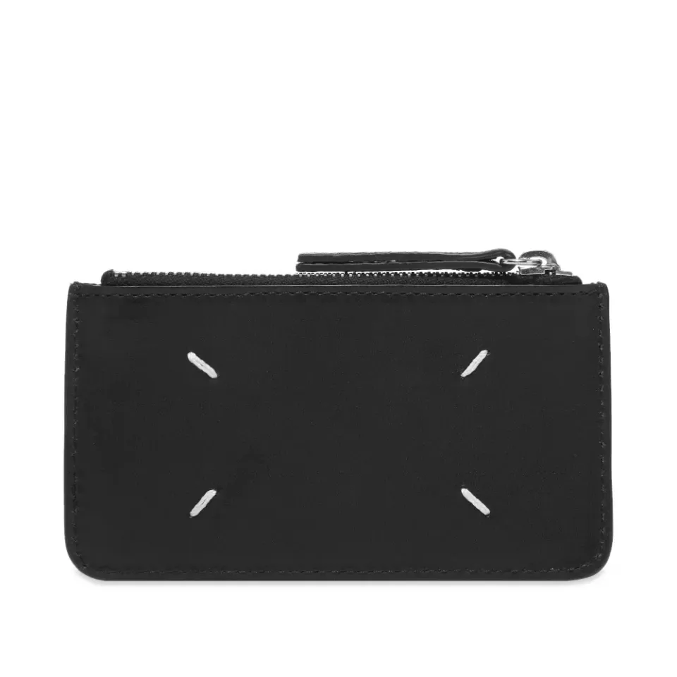 Grain Leather Card & Coin Zip Wallet