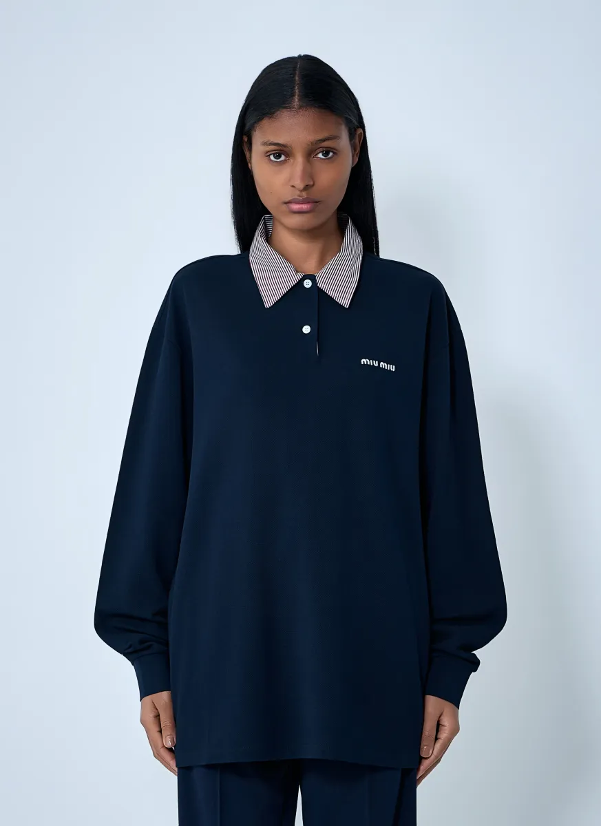 Collared Long Sleeve Polo Shirt