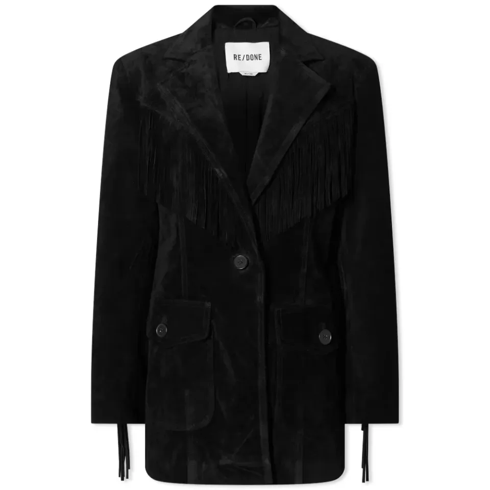 Suede Fringe Blazer