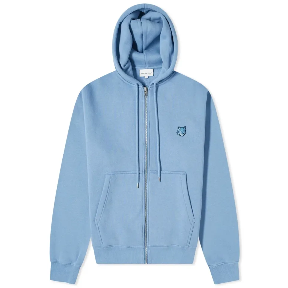 Maison Kitsuné Bold Fox Head Patch Zip Hoodie