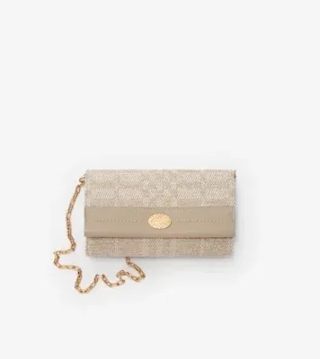 Cotswolds Chain Strap Wallet in Natural beige - Women, Cotton, Linen