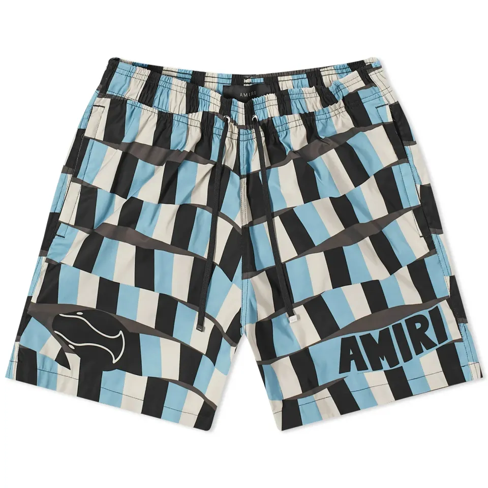 Checkered Snake Swim Shorts
