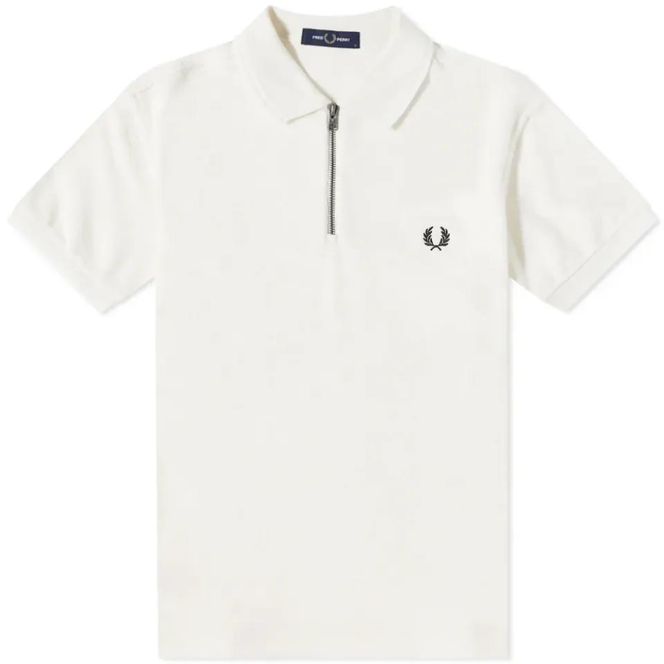 Towelling Zip Neck Polo