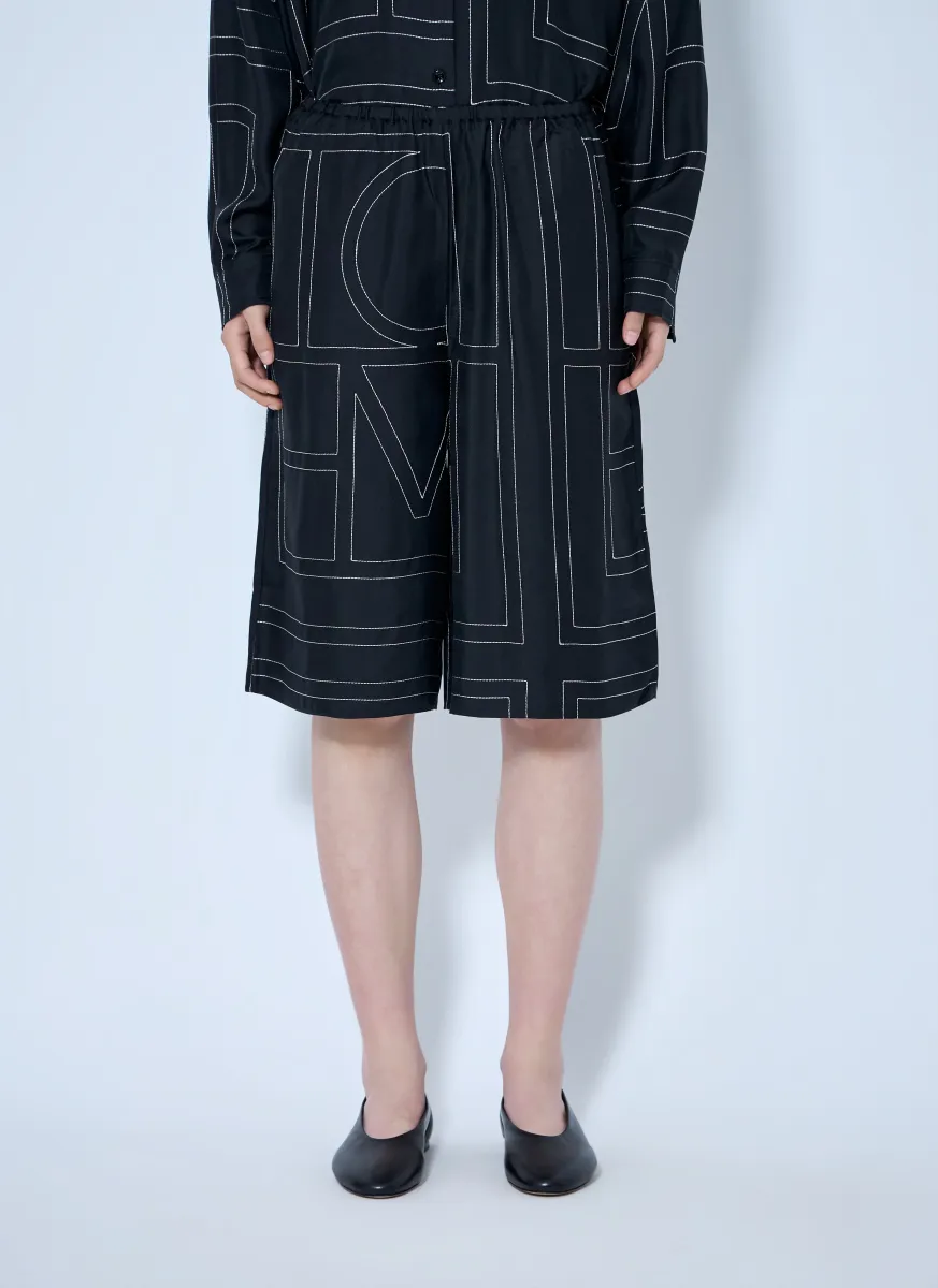 Monogram Silk Pj Culottes