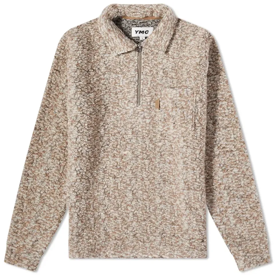Sugden Wool Marl Quarter Zip Sweat