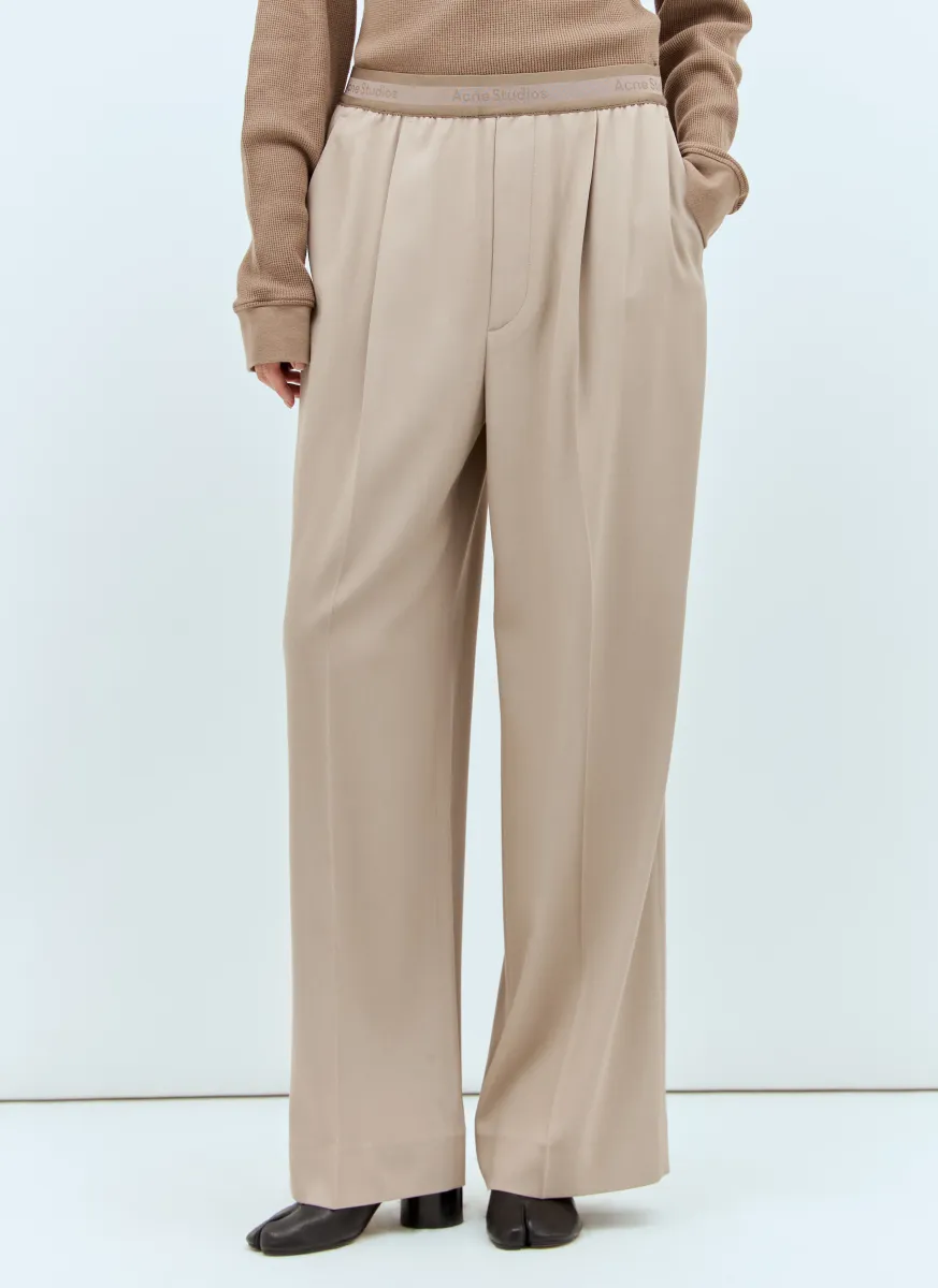 Logo Waistband Tailored Pants