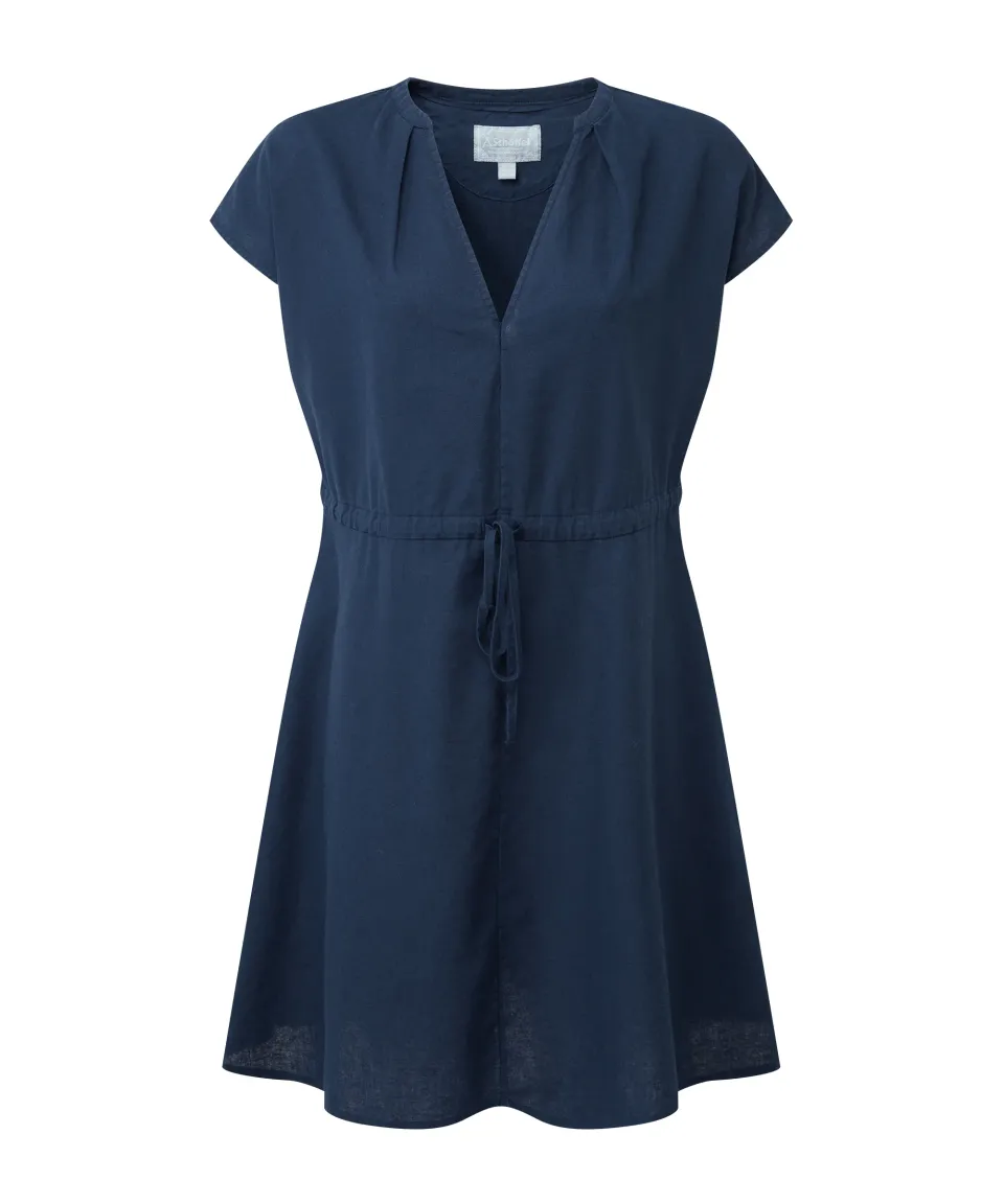 Camelia Linen Dress - Dark Blueberry