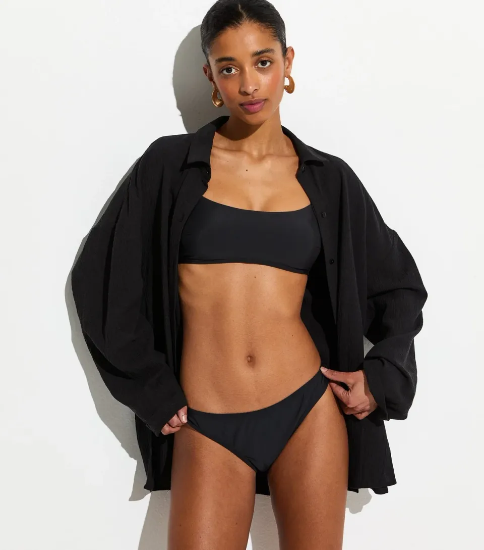 Women's Black Hipster Bikini Bottoms