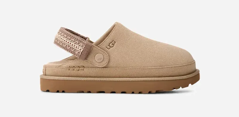 Goldenstar braid Clog, Suede/Polyester