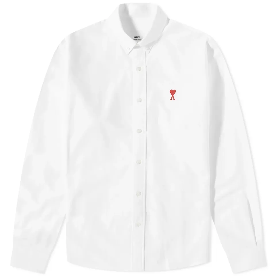 AMI Heart Button Down Oxford Shirt