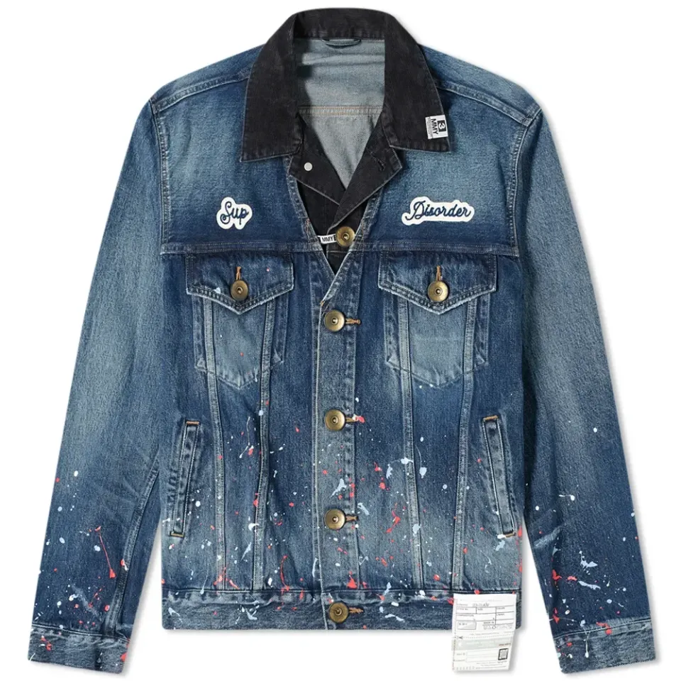 Paint Splatter Layered Denim Jacket