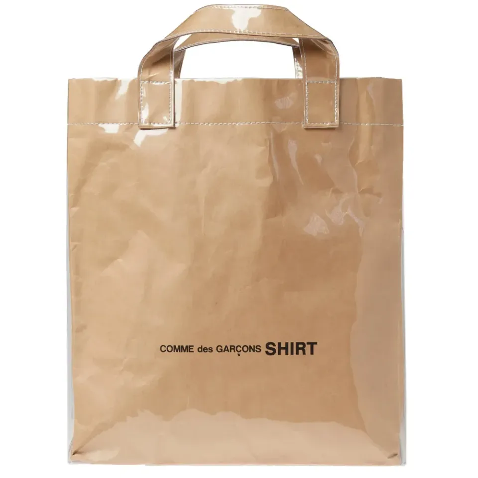 Comme des Garcons SHIRT PVC Kraft Paper Messenger Tote Bag