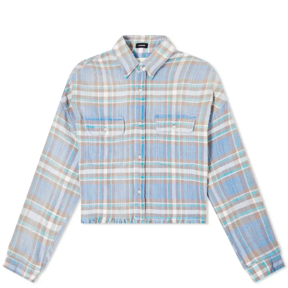 Cropped Check Work Shirt