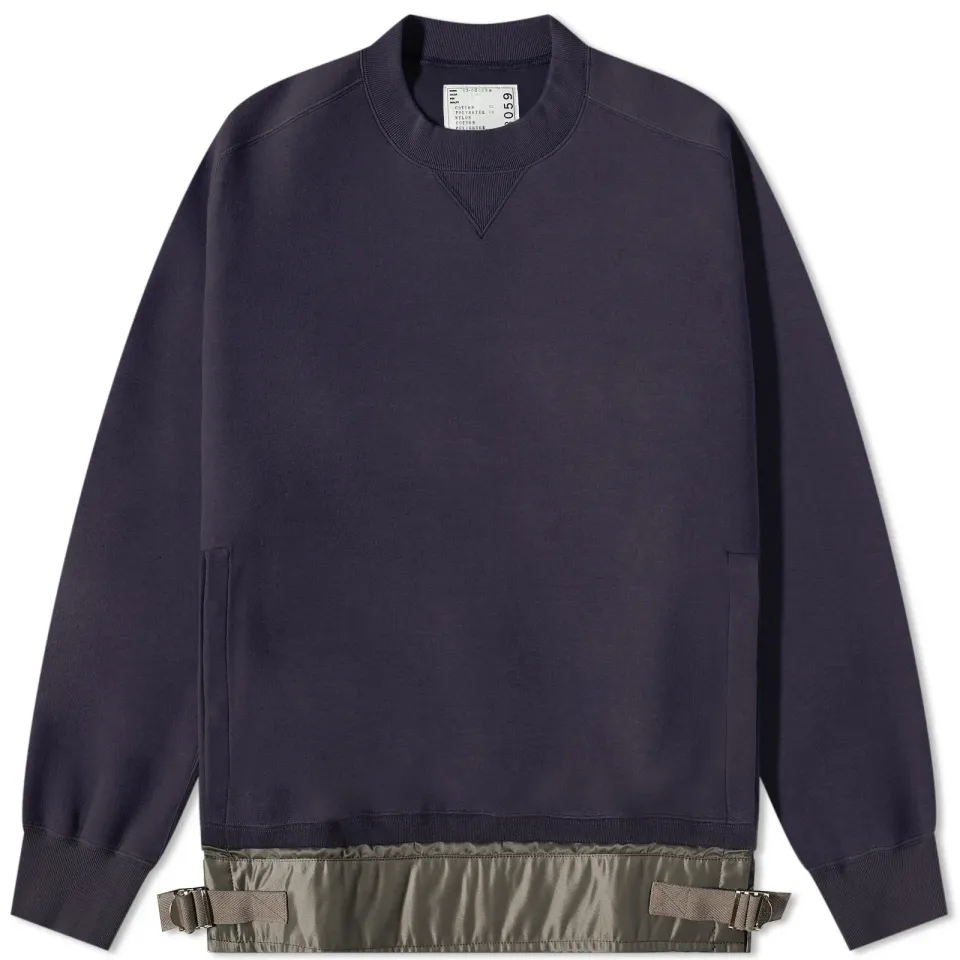 Nylon Twill & Sponge Sweat Crew Sweat