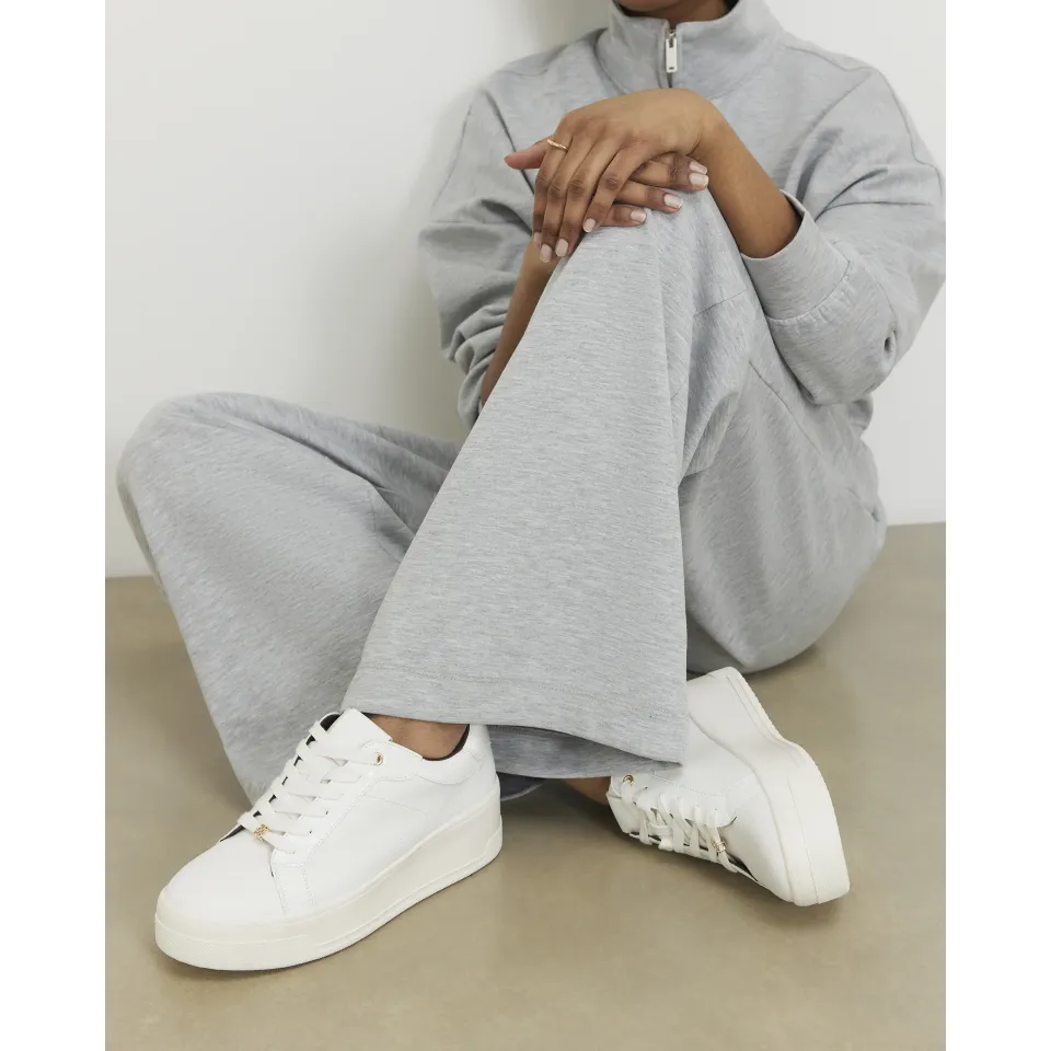 Wide Fit Lace Up Flatform Trainers