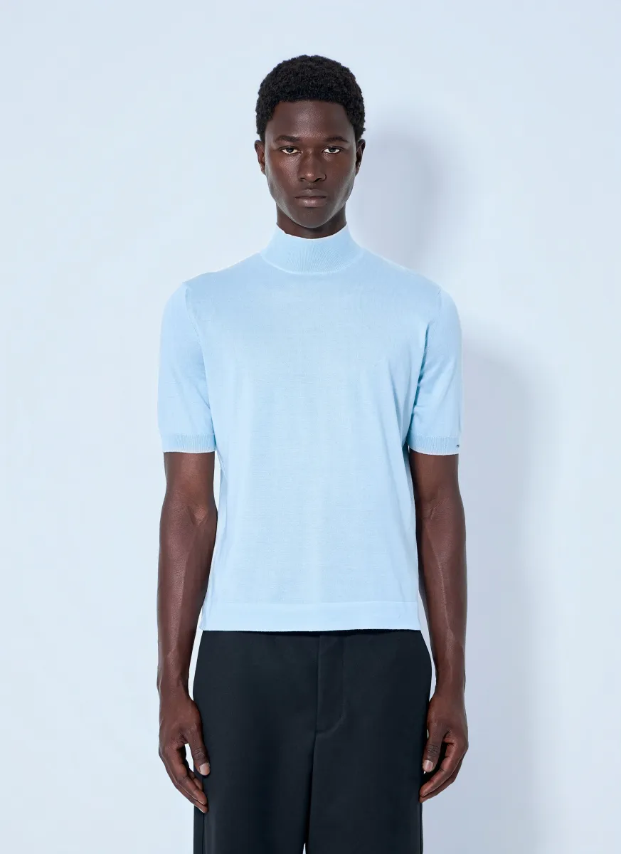 Ribbed Turtleneck T-Shirt