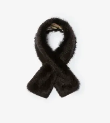 Reversible Shearling Scarf in Sand beige
