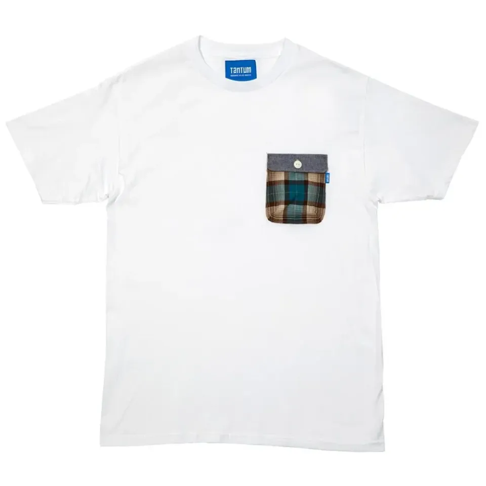 Blue Plaid Flannel Flap Pocket Tee