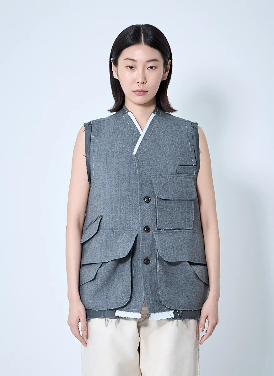 Distressed Wool Waistcoat