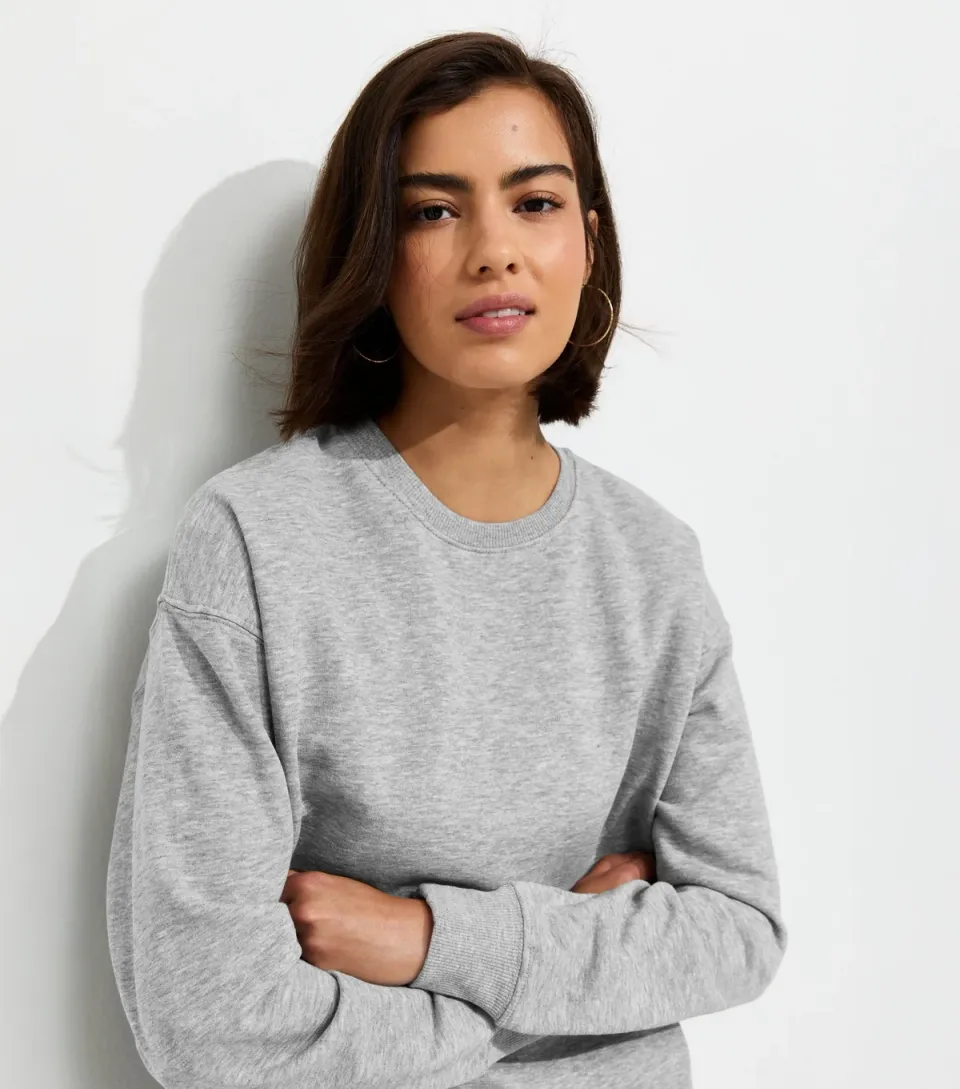 Women's Grey Marl Cotton Rich Crew Neck Sweatshirt