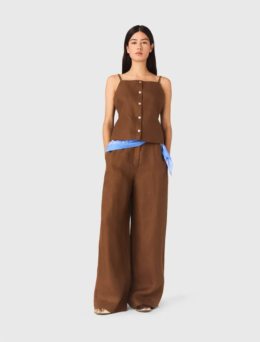 Linen blend top