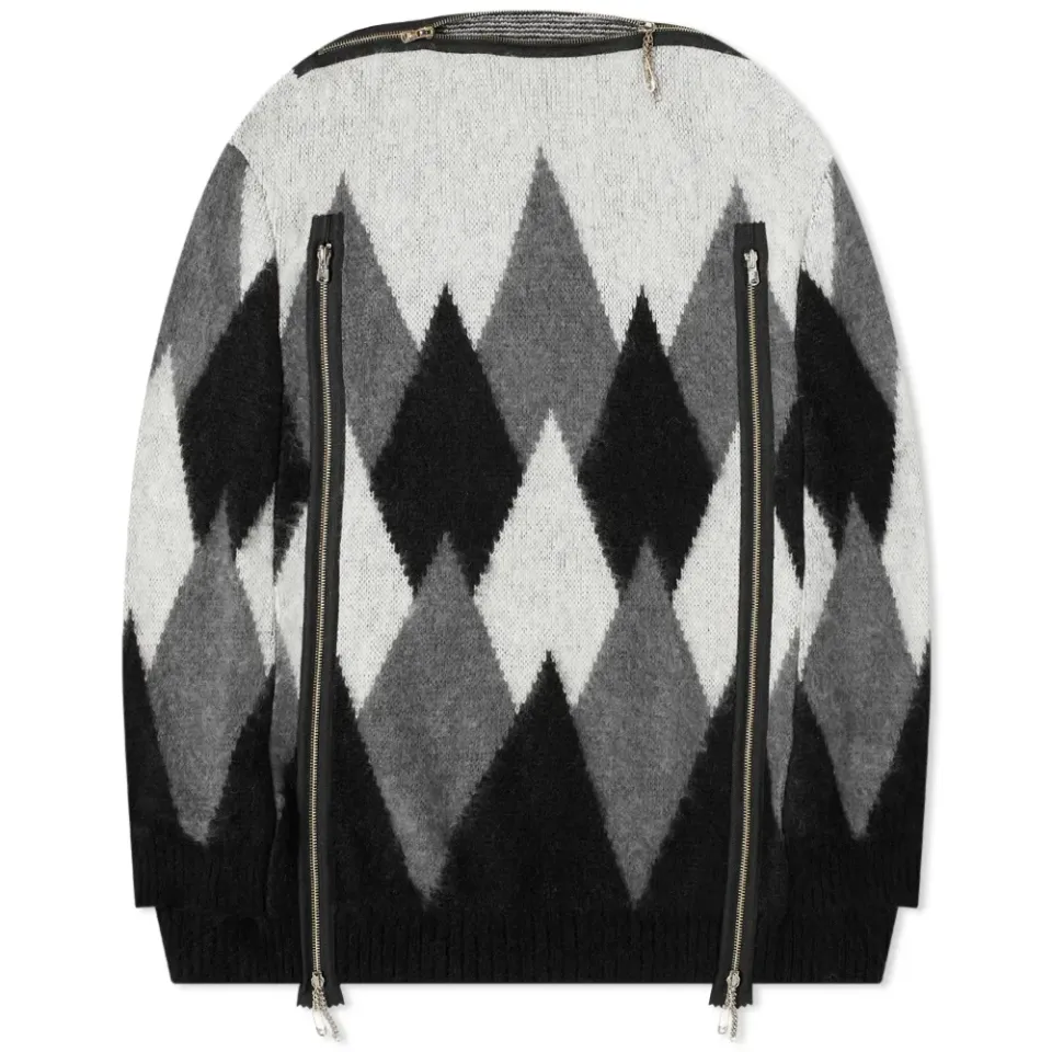 TAKAHIROMIYASHITA TheSoloist. Multi Zip Argyle Knit