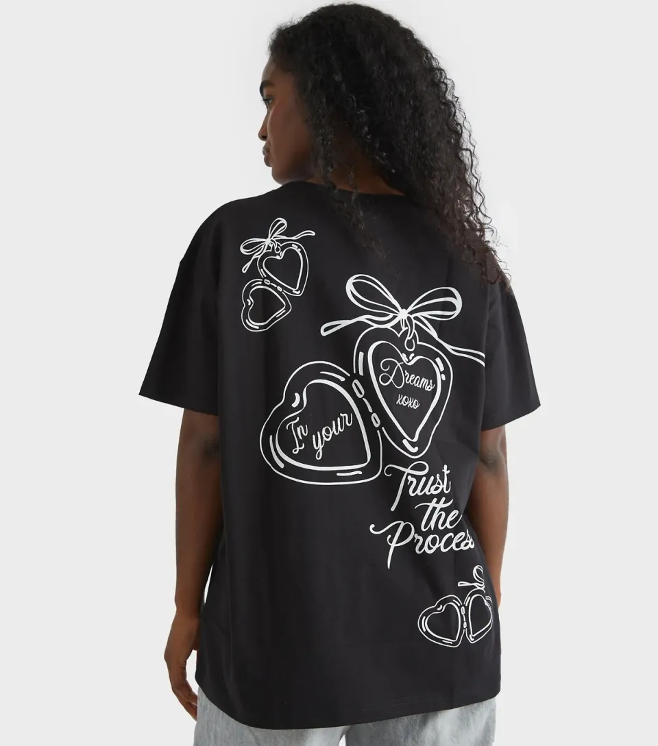 Women's Black Trust The Process Tshirt