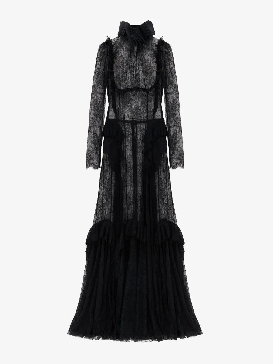 Floral Lace Evening Dress