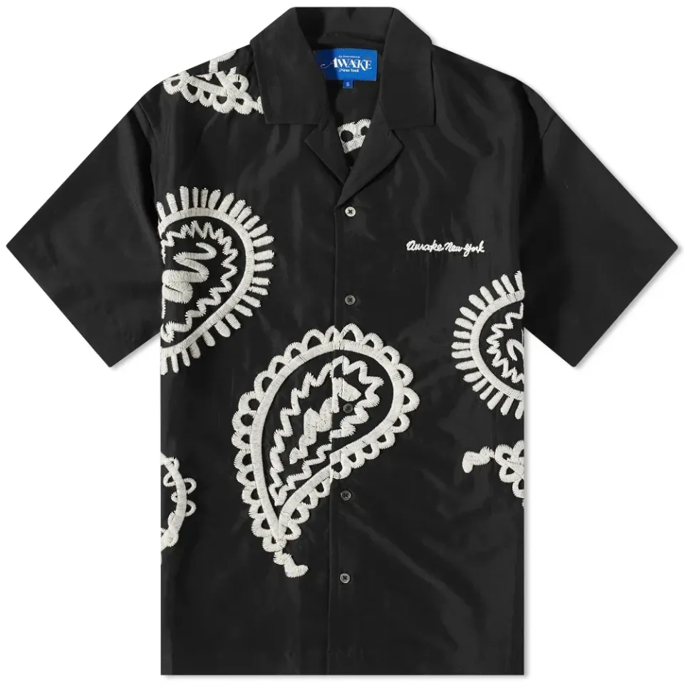 Emroidered Paisely Camp Shirt