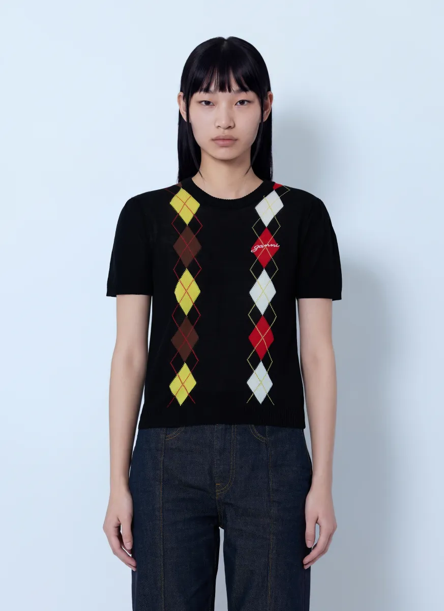 Light Cotton Argyle T-Shirt