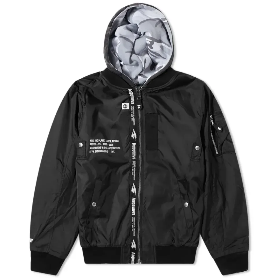 AAPE Reversible Hooded Bomber Jacket