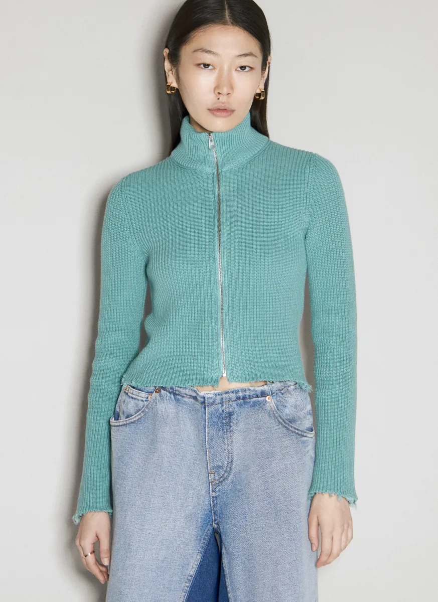 Raw Hem Camionneur Cardigan