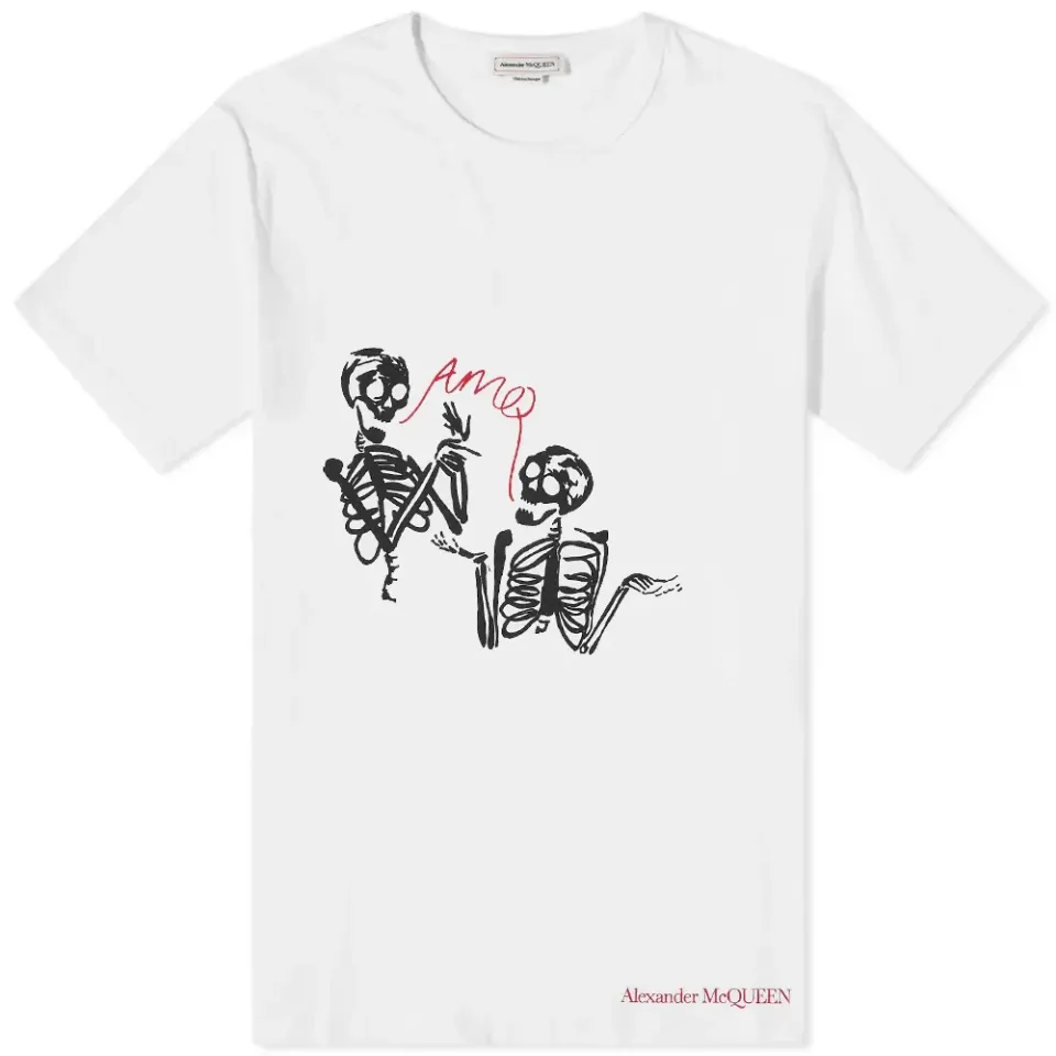 Skeleton Print Logo T-Shirt
