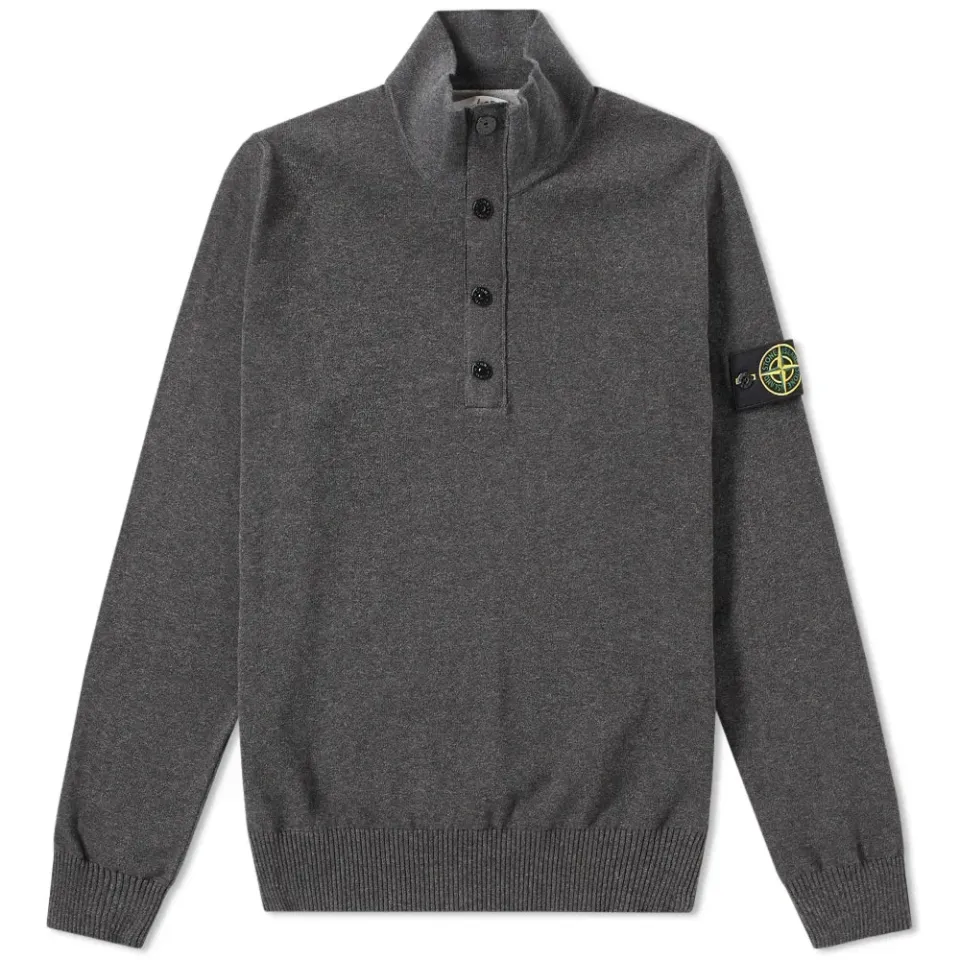 Soft Cotton Half Button Knit