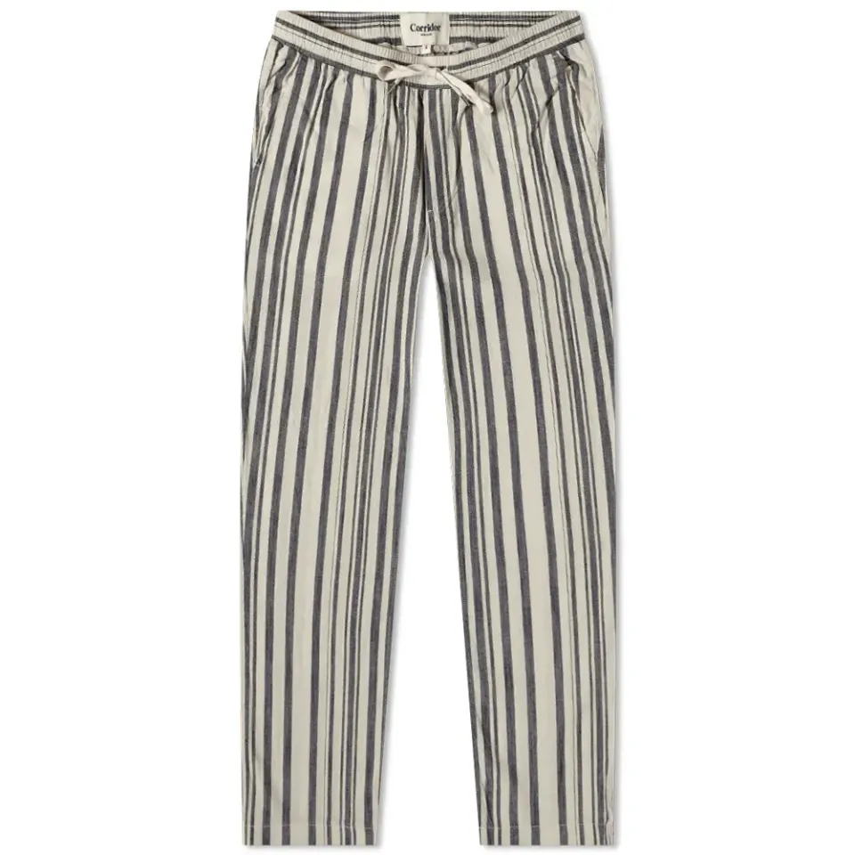 Striped Dyed Canvas Drawstring Trouser