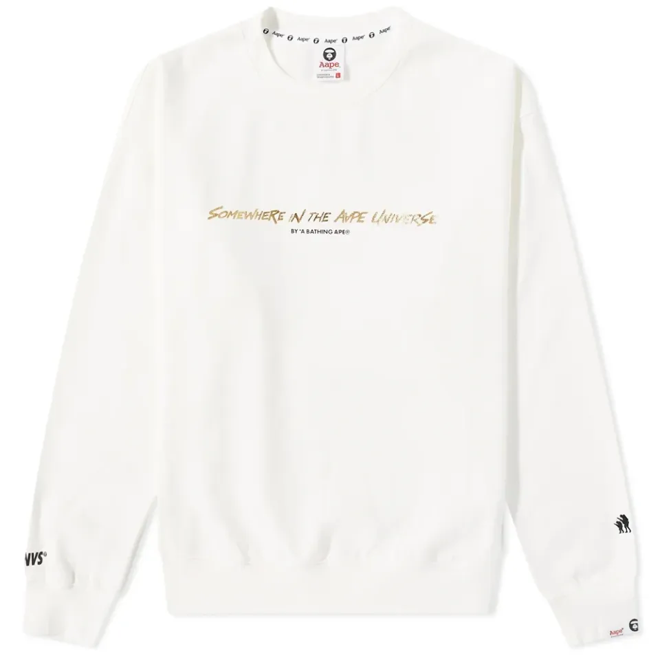 AAPE Foil Graffiti Print Crew Sweat