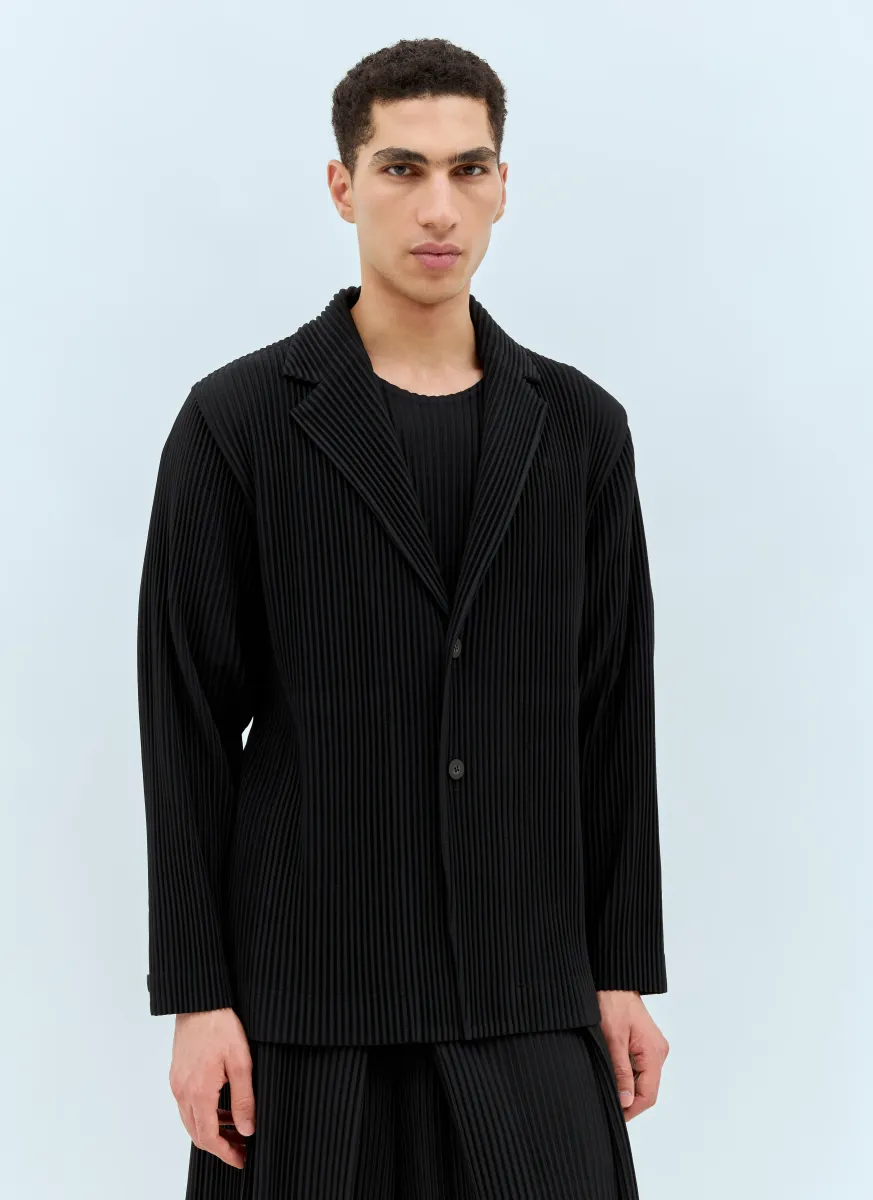 Single-Breasted Pleated Blazer