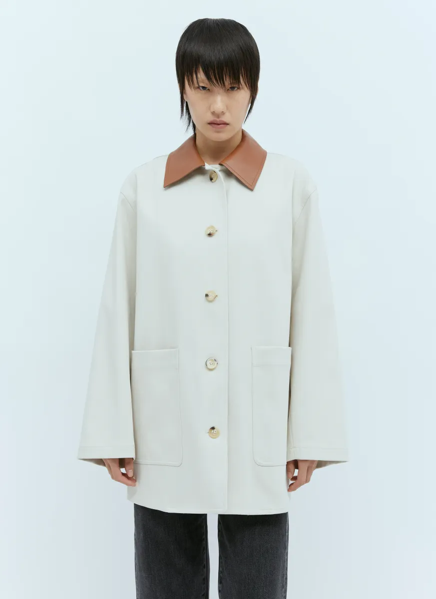 Leather Collar Cotton-Bar Jacket
