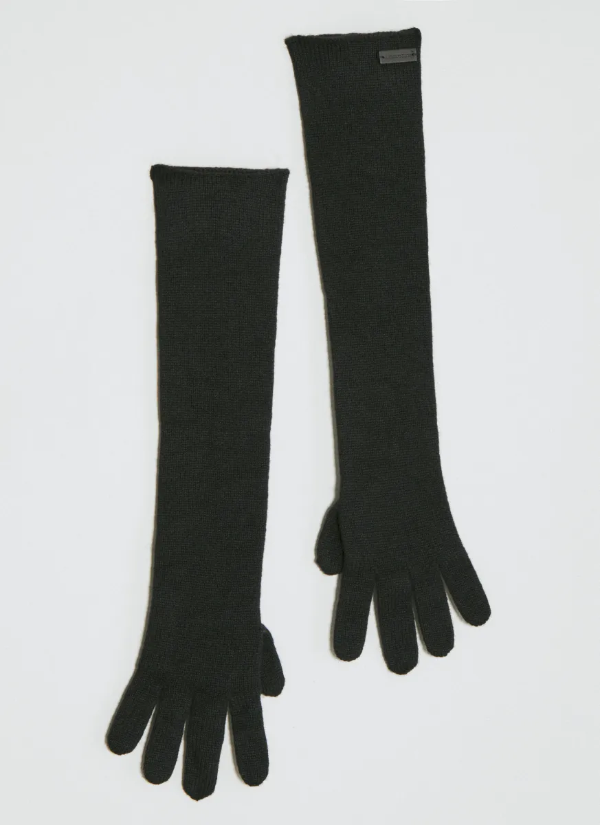 Long Cashmere Knit Gloves