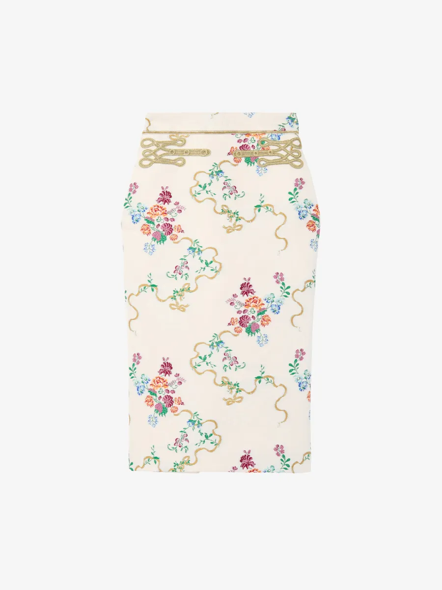 Summer Floral Pencil Skirt