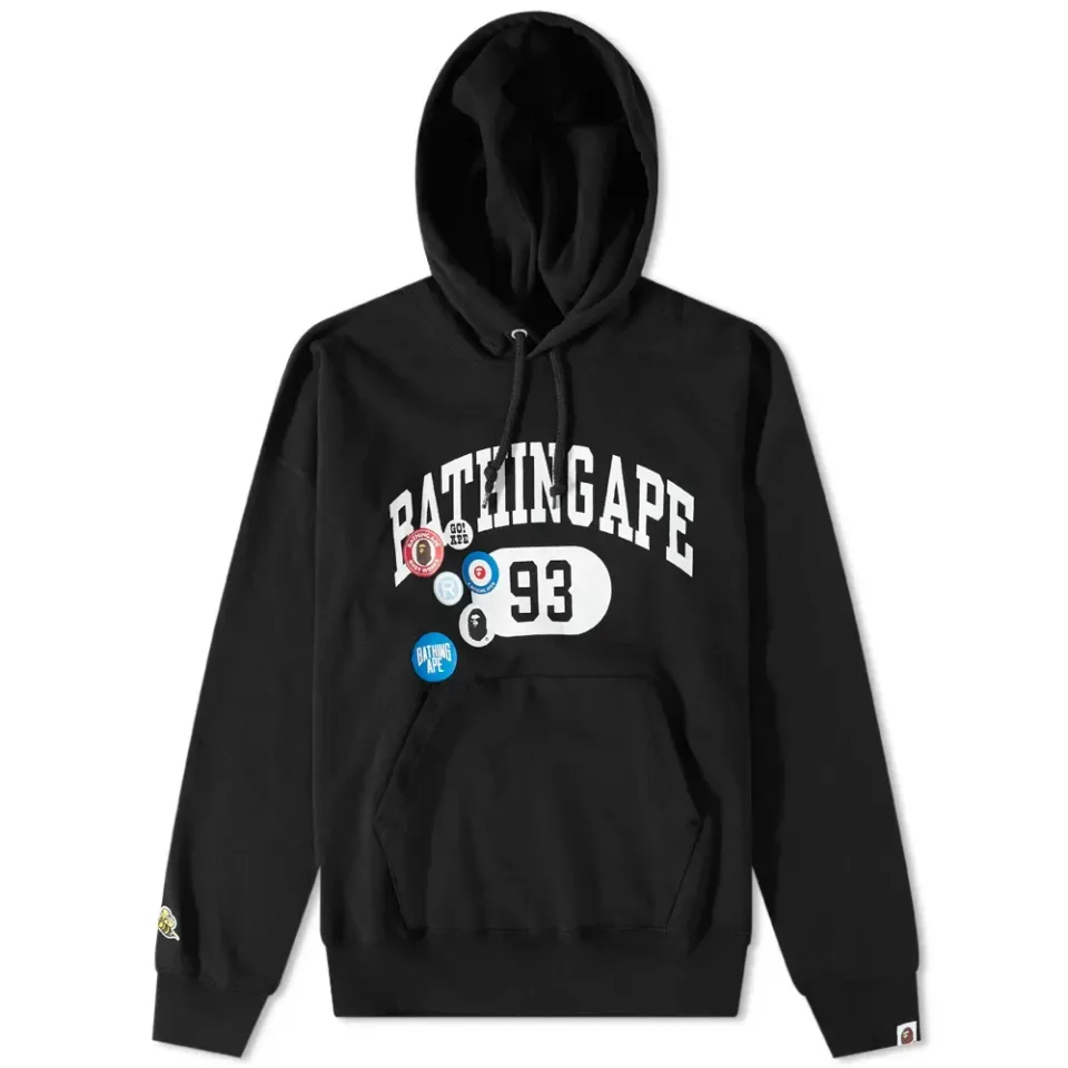 Badge Motif Loose Fit Pullover Hoody