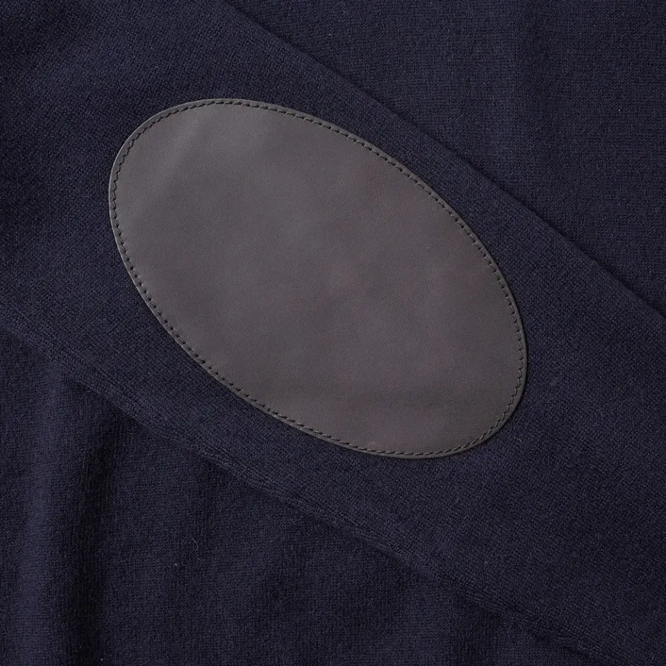 14 Elbow Patch Crew Knit