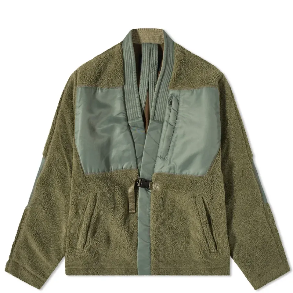 Recycled Sherpa Fleece Kimono Jacket