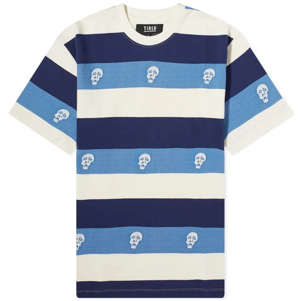 Sad Skull Stripe Jacquard T-Shirt